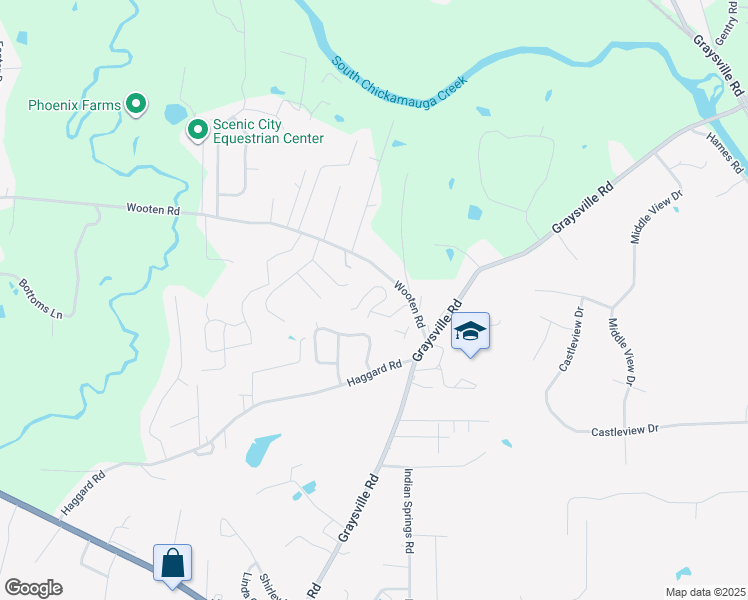 map of restaurants, bars, coffee shops, grocery stores, and more near 49 Georgetown Drive in Ringgold