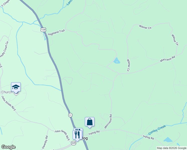 map of restaurants, bars, coffee shops, grocery stores, and more near 5495 12 Point Road in Blairsville