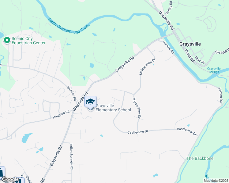 map of restaurants, bars, coffee shops, grocery stores, and more near 155 Spring Valley Lane in Ringgold