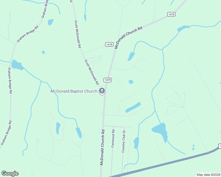 map of restaurants, bars, coffee shops, grocery stores, and more near 266 McDonald Church Road in Rockingham