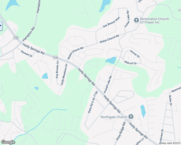 map of restaurants, bars, coffee shops, grocery stores, and more near 1090 Holly Springs Road in Lyman
