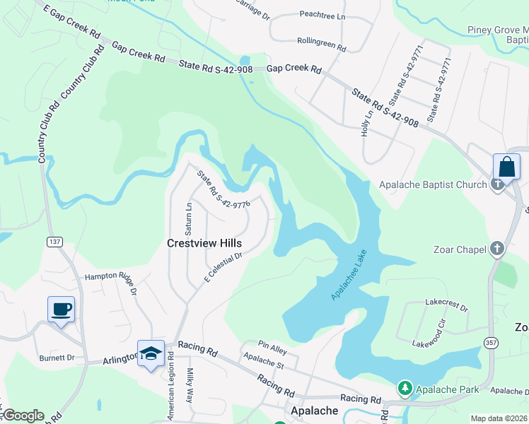 map of restaurants, bars, coffee shops, grocery stores, and more near 333 East Celestial Drive in Greer