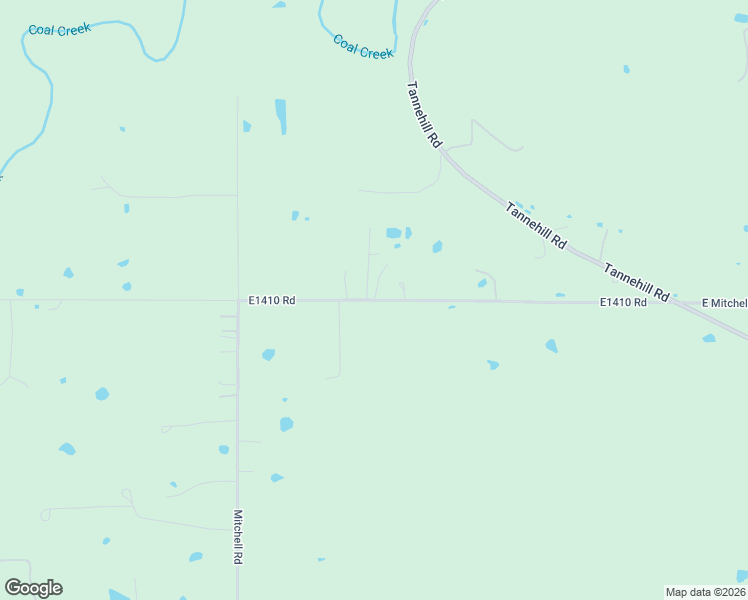 map of restaurants, bars, coffee shops, grocery stores, and more near E1410 Road in Pittsburg County