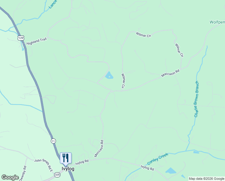 map of restaurants, bars, coffee shops, grocery stores, and more near 4 Lance Crossing Road in Blairsville