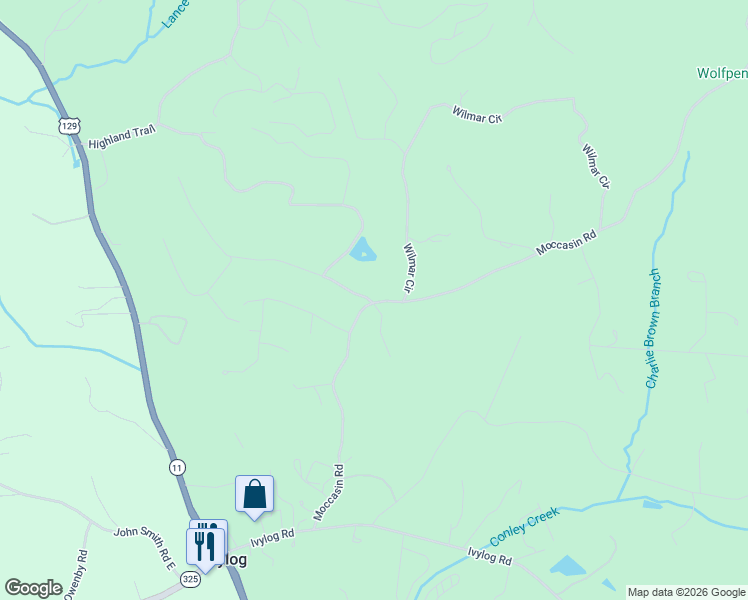 map of restaurants, bars, coffee shops, grocery stores, and more near 4 Lance Crossing Road in Blairsville