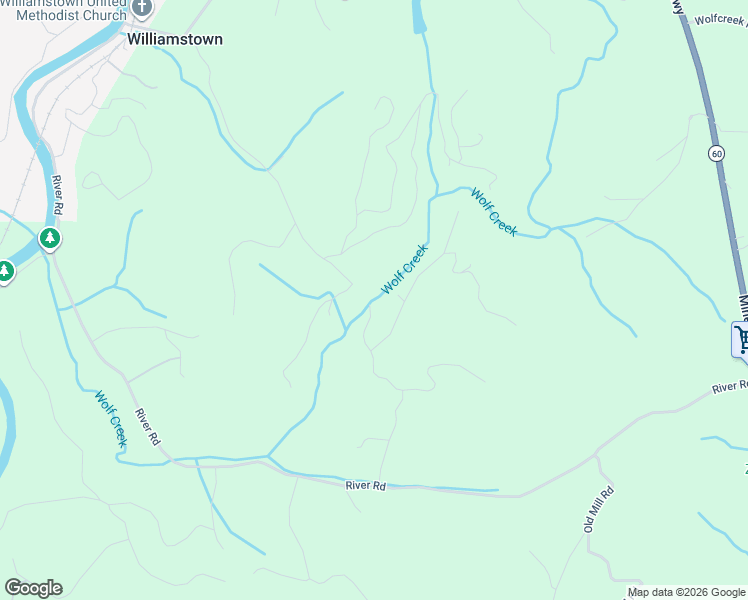 map of restaurants, bars, coffee shops, grocery stores, and more near 112 South Williamstown Road in Mineral Bluff