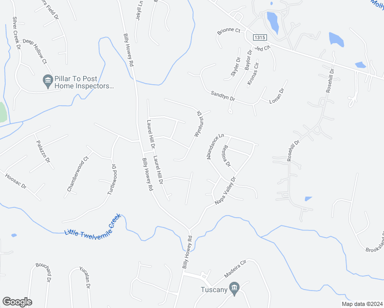 map of restaurants, bars, coffee shops, grocery stores, and more near 1401 Wynhurst Drive in Waxhaw