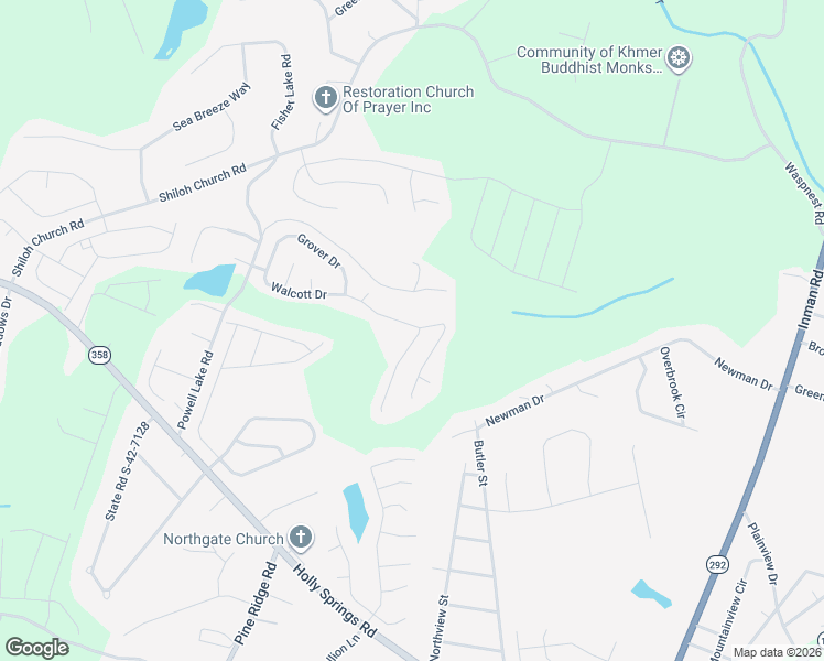 map of restaurants, bars, coffee shops, grocery stores, and more near 716 White Cloud Drive in Lyman