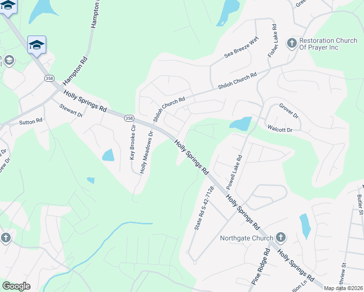 map of restaurants, bars, coffee shops, grocery stores, and more near 1086 Holly Springs Road in Lyman