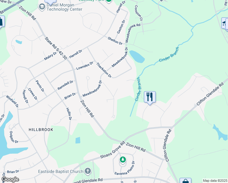 map of restaurants, bars, coffee shops, grocery stores, and more near 117 Bentwood Circle in Spartanburg