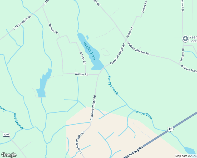 map of restaurants, bars, coffee shops, grocery stores, and more near 980-1100 Crawford Wright Road in Raeford