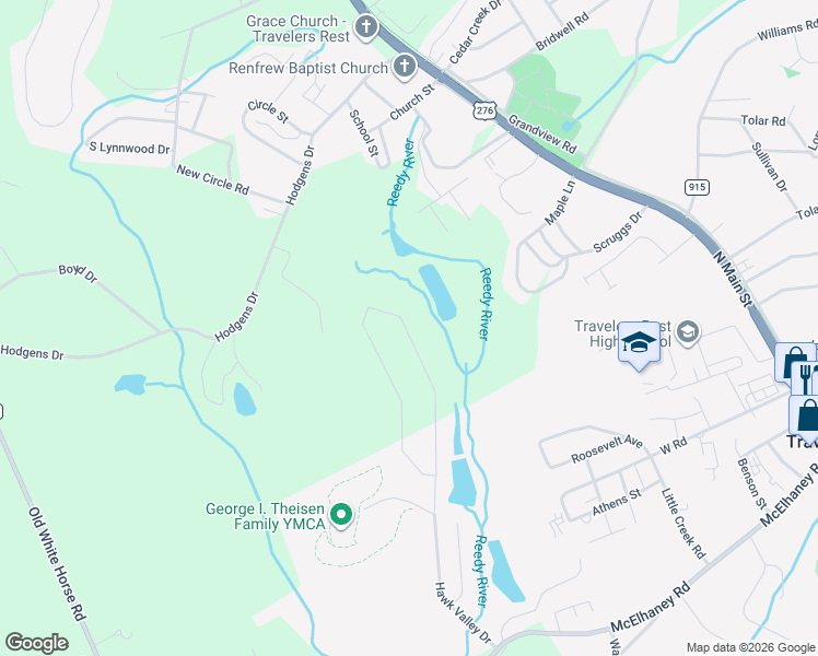 map of restaurants, bars, coffee shops, grocery stores, and more near in Travelers Rest