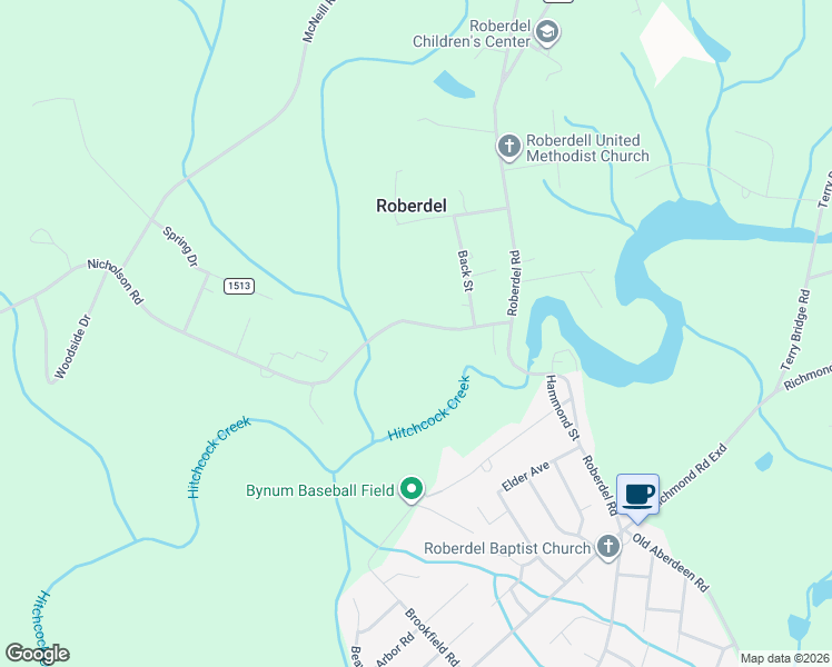 map of restaurants, bars, coffee shops, grocery stores, and more near 137 Nicholson Road in Rockingham