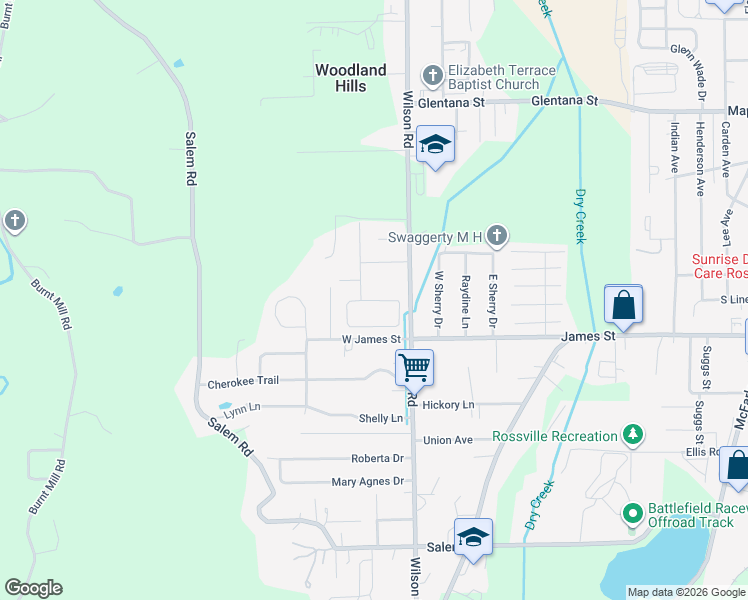 map of restaurants, bars, coffee shops, grocery stores, and more near Put Road in Walker County