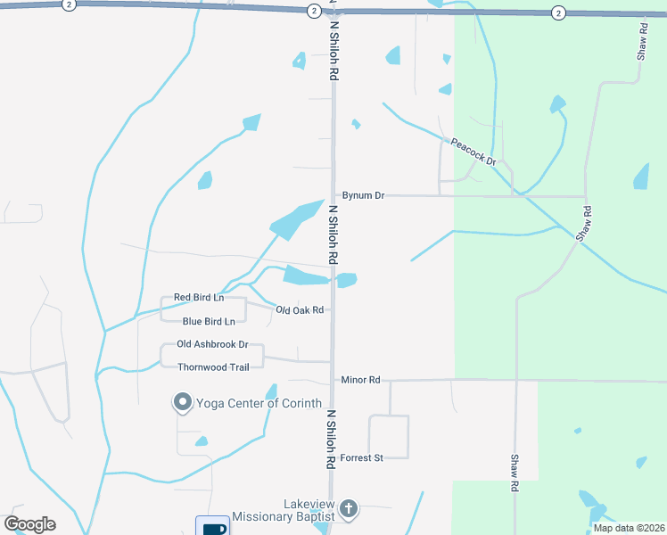 map of restaurants, bars, coffee shops, grocery stores, and more near 6537 North Shiloh Road in Corinth