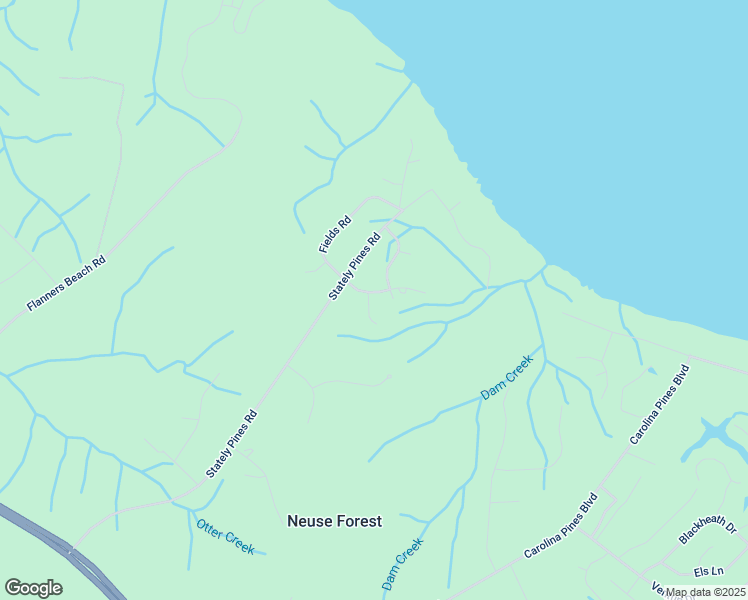 map of restaurants, bars, coffee shops, grocery stores, and more near 101 Rolling Lane in New Bern
