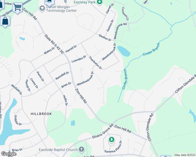 map of restaurants, bars, coffee shops, grocery stores, and more near 117 Bentwood Circle in Spartanburg