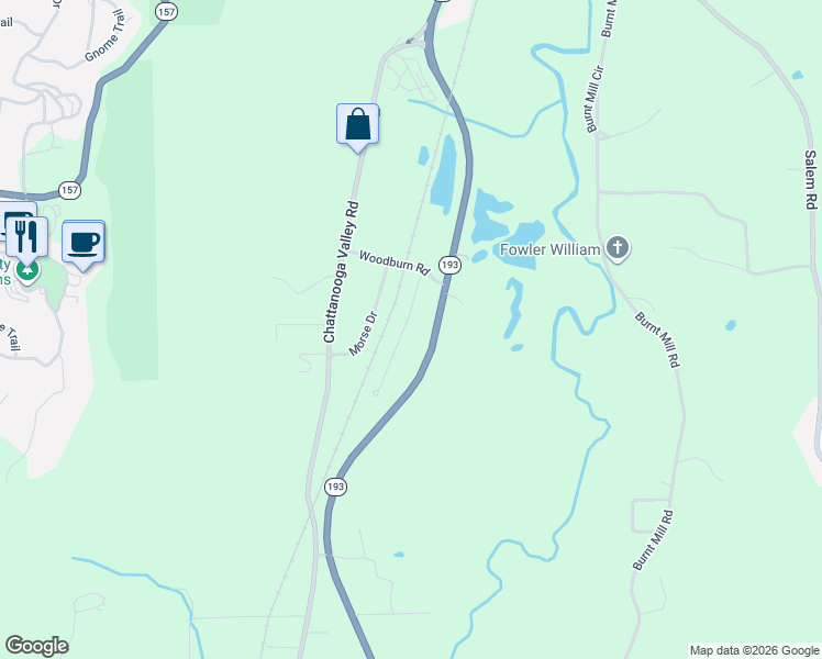 map of restaurants, bars, coffee shops, grocery stores, and more near in Lookout Mountain
