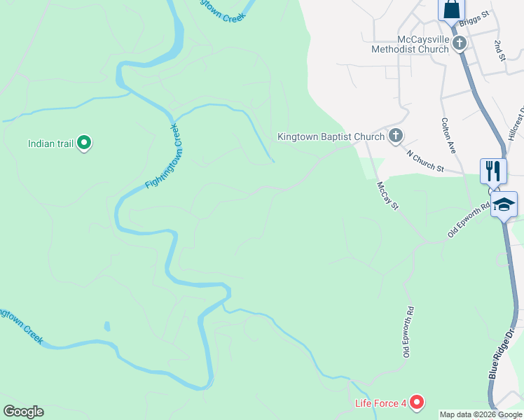 map of restaurants, bars, coffee shops, grocery stores, and more near 265 Blueberry Road in Murphy