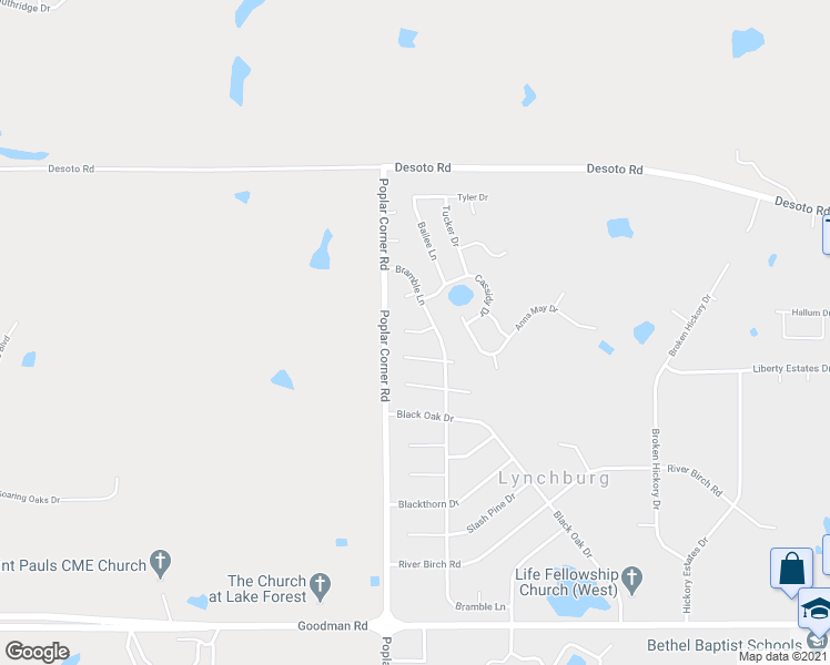 map of restaurants, bars, coffee shops, grocery stores, and more near 6930 Margaret Way in Walls