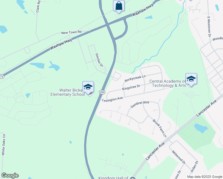 map of restaurants, bars, coffee shops, grocery stores, and more near 2330 Kingstree Drive in Monroe