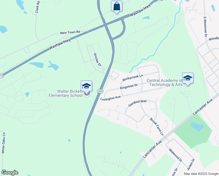 map of restaurants, bars, coffee shops, grocery stores, and more near 2330 Kingstree Drive in Monroe