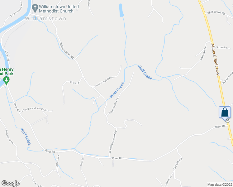 map of restaurants, bars, coffee shops, grocery stores, and more near 149 Happy Hollow Lane in Mineral Bluff