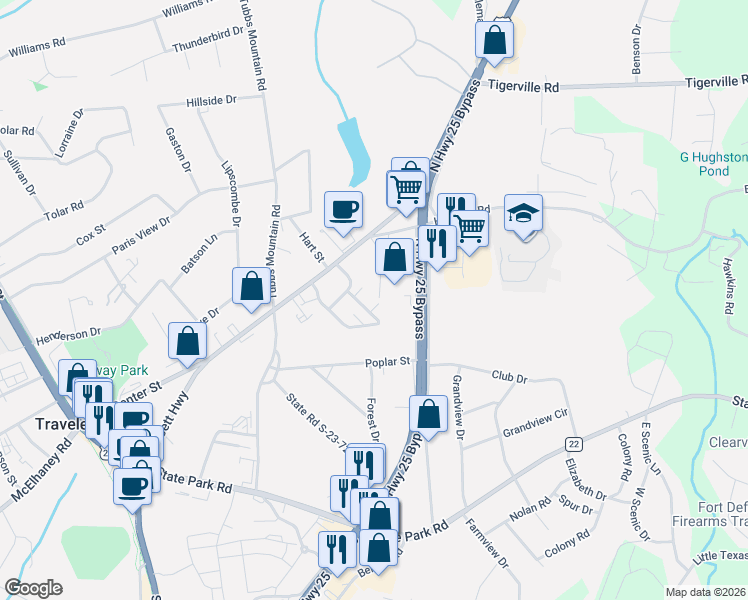 map of restaurants, bars, coffee shops, grocery stores, and more near 140 Spillman Court in Travelers Rest