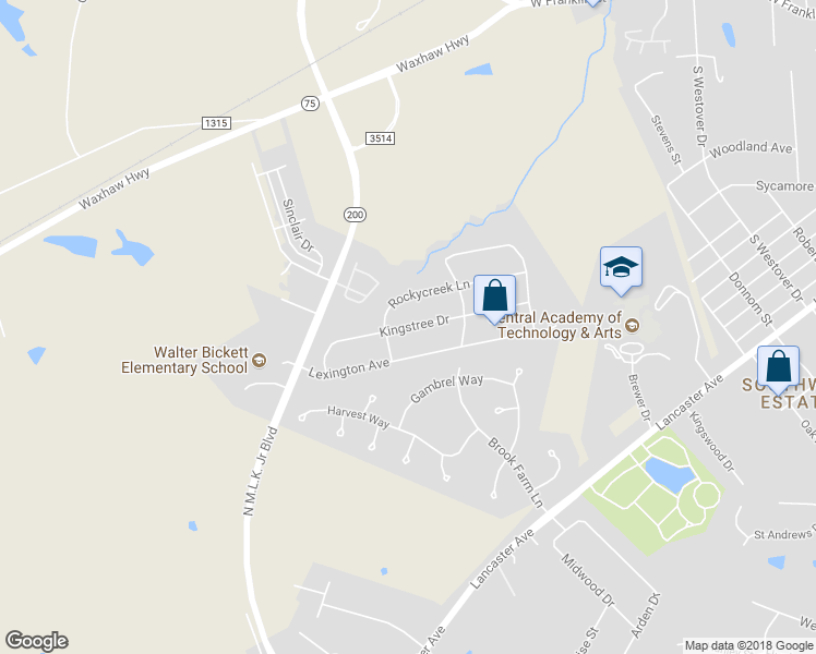 map of restaurants, bars, coffee shops, grocery stores, and more near 2218 Kingstree Drive in Monroe