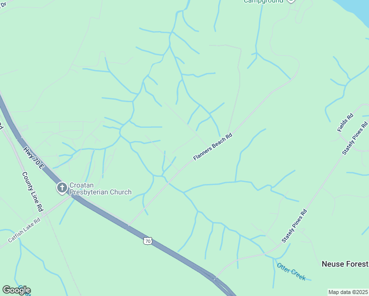 map of restaurants, bars, coffee shops, grocery stores, and more near 147 Redwood Lane in New Bern