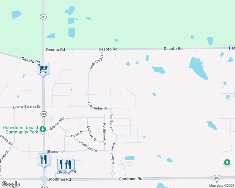 map of restaurants, bars, coffee shops, grocery stores, and more near 5393 Ridgefield Drive in Horn Lake