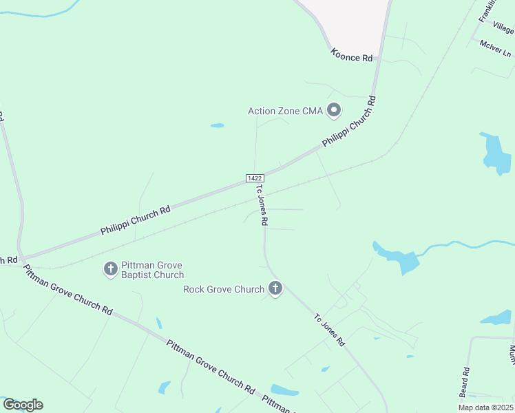 map of restaurants, bars, coffee shops, grocery stores, and more near 219 Tc Jones Road in Raeford