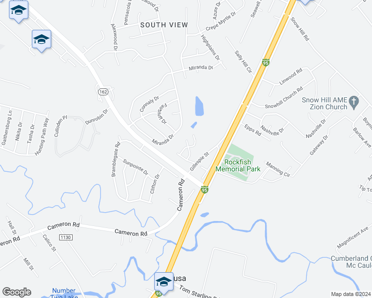 map of restaurants, bars, coffee shops, grocery stores, and more near 3210 Sperry Branch Way in Fayetteville