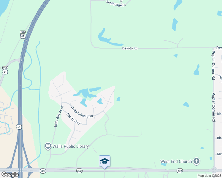 map of restaurants, bars, coffee shops, grocery stores, and more near 7663 Delta Lakes Boulevard in Walls