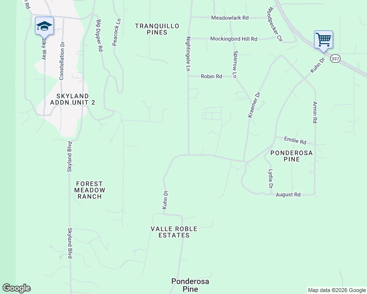 map of restaurants, bars, coffee shops, grocery stores, and more near 100 Kuhn Drive in Tijeras