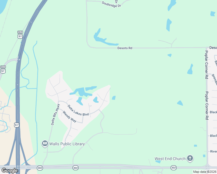 map of restaurants, bars, coffee shops, grocery stores, and more near 7663 Delta Lakes Boulevard in Walls