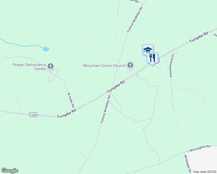 map of restaurants, bars, coffee shops, grocery stores, and more near 2745 Fulford McMillan Rd in Raeford