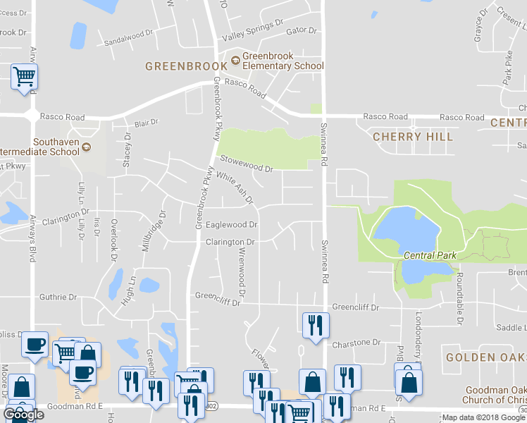 map of restaurants, bars, coffee shops, grocery stores, and more near 781 Birchfield Place in Southaven