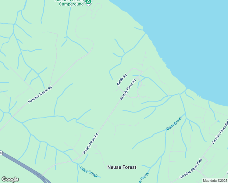 map of restaurants, bars, coffee shops, grocery stores, and more near 165 Pine Circle in New Bern