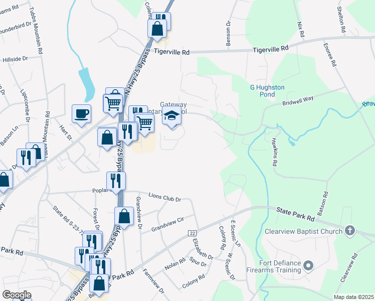 map of restaurants, bars, coffee shops, grocery stores, and more near 200 Hawkins Road in Travelers Rest