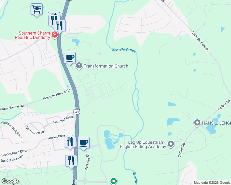 map of restaurants, bars, coffee shops, grocery stores, and more near 8918 Charlotte Highway in Indian Land