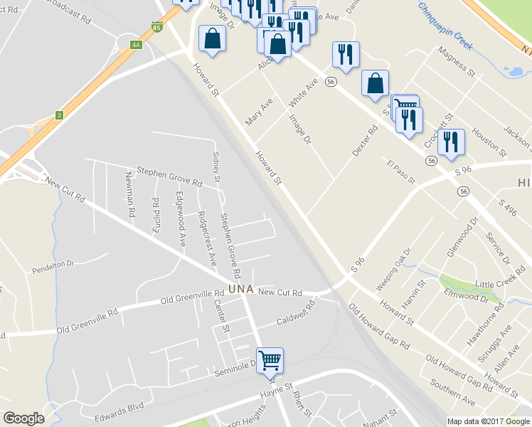 map of restaurants, bars, coffee shops, grocery stores, and more near 191 Chapel Court in Saxon