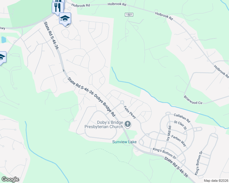 map of restaurants, bars, coffee shops, grocery stores, and more near 1243 Thomas Knapp Parkway in Fort Mill