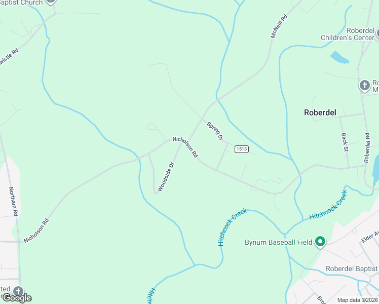 map of restaurants, bars, coffee shops, grocery stores, and more near 319 Nicholson Road in Rockingham