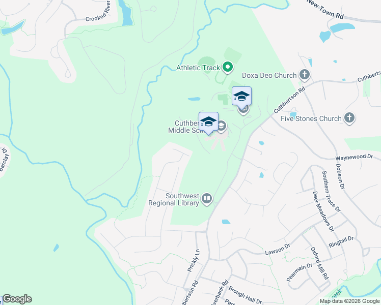 map of restaurants, bars, coffee shops, grocery stores, and more near 2709 Sugaree Court in Waxhaw