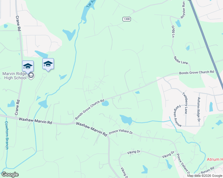map of restaurants, bars, coffee shops, grocery stores, and more near 8620 Bonds Grove Church Road in Waxhaw