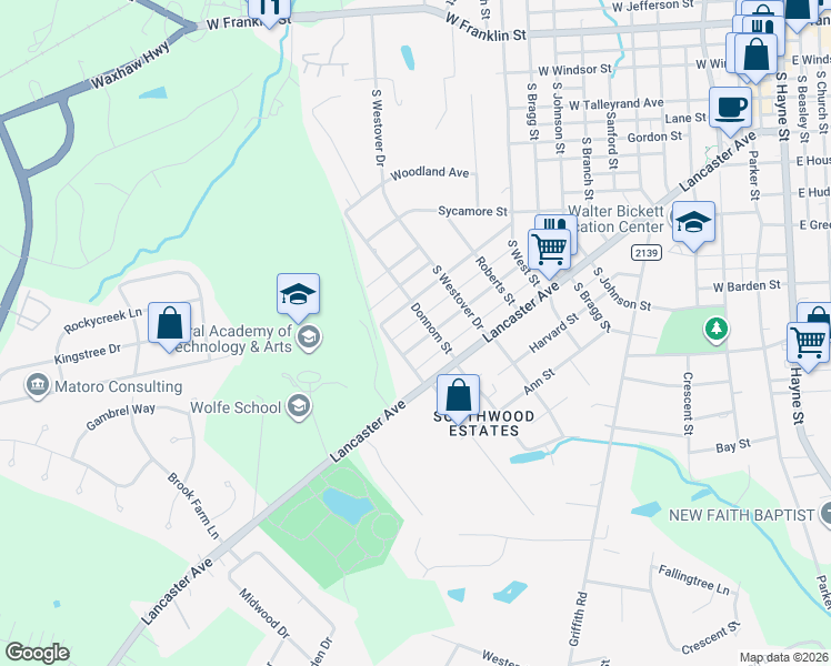 map of restaurants, bars, coffee shops, grocery stores, and more near 1402 Lucille Street in Monroe