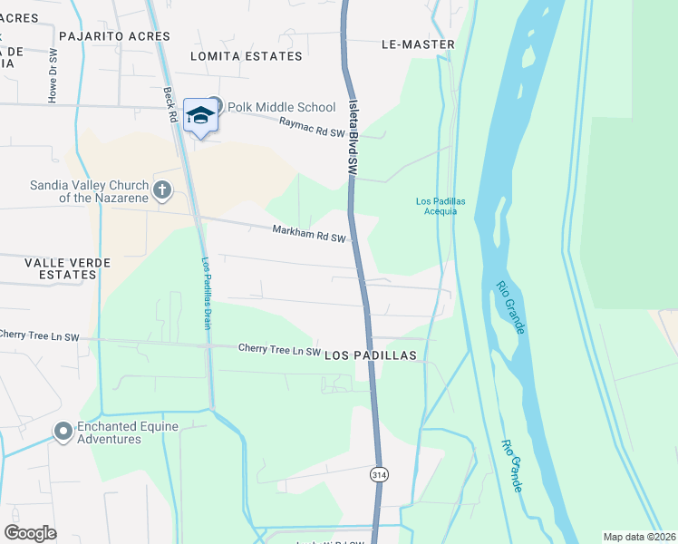 map of restaurants, bars, coffee shops, grocery stores, and more near 99999 Taylor Lane Southwest in Albuquerque