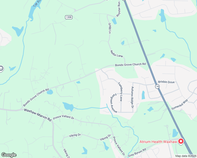 map of restaurants, bars, coffee shops, grocery stores, and more near 2328 River Oaks Drive in Waxhaw