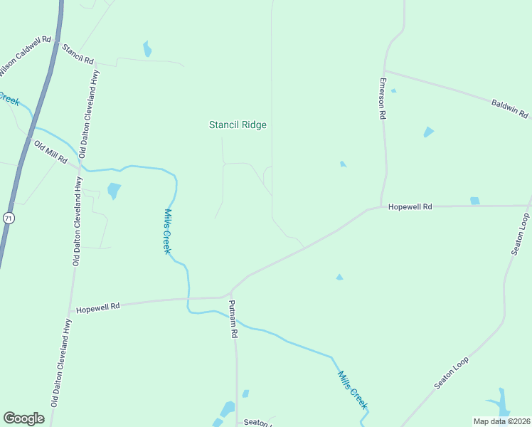 map of restaurants, bars, coffee shops, grocery stores, and more near 5395 Blair Road in Cohutta